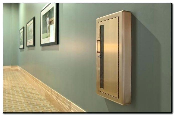what is a semi recessed fire extinguisher cabinet?