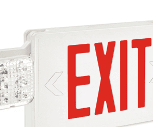 Exit & Emergency Light Combo with 2 lighting heads