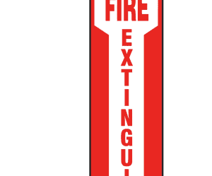 Rigid Plastic 90° Angle Fire Extinguisher Arrow Signs